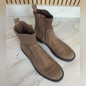 DV by Dolce Vita Tan Ankle Boots with Ribbed Cuff